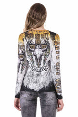 WL292 Damen Langarmshirt mit coolem Front- Und Rückenprint - Cipo and Baxx - Damen langarm - Damen Sweatshirt -