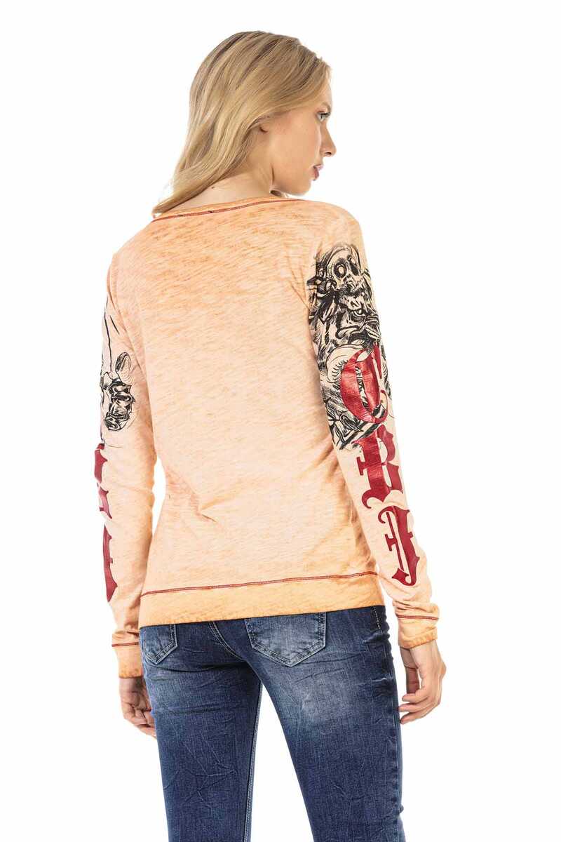 WL295 Damen Langarmshirt mit coolem Markenprint - Cipo and Baxx - Damen langarm - Damen Sweatshirt -