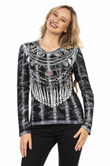 WL302 Damen Bluse Sweatshirt - Cipo and Baxx - Damen langarm - Damen Sweatshirt -