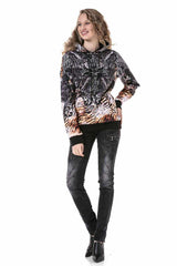 WL303 Damen Kapuzensweatshirt mit coolen Print-Motiven - Cipo and Baxx - Damen langarm - Damen Sweatshirt -