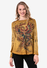 WL307 Damen Langarmshirt mit trendigem Print - Cipo and Baxx - Damen Sweatshirt - -