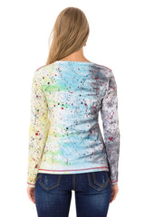 WL339 Damen Langarmshirt mit coolem Markenprint - Cipo and Baxx - Damen Sweatshirt - -