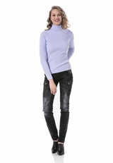 WP227 Damen Rollkragenpullover in elegantem Design - Cipo and Baxx - Damen Pullover - Letzte Chance! -