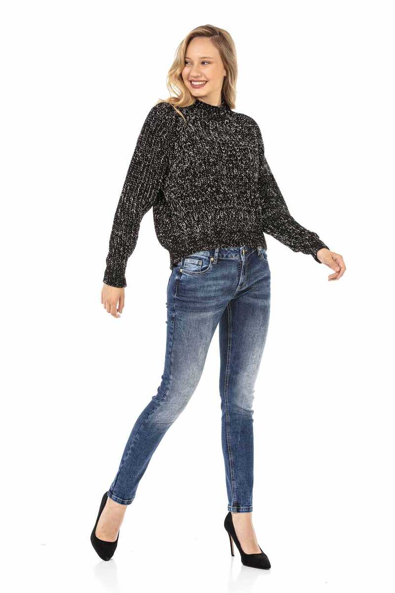 WP237 Damen Pullover Strickpullover in meliertem Design - Cipo and Baxx - Damen Pullover - Letzte Chance! -