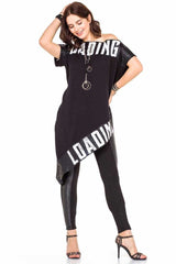 WY146 Damen Jerseykleid mit extravaganten Applikationen - Cipo and Baxx - Damen Kleid - Letzte Chance! -